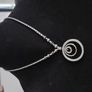 BLACK SHINY METAL NECKLACE 18"